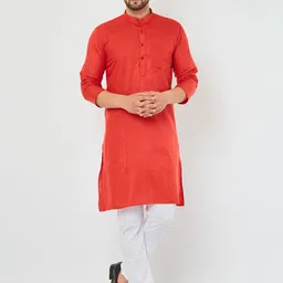 Armaan Ethnic Mandarin Collar Regular Pure Cotton Kurta with Pyjamas-image-22