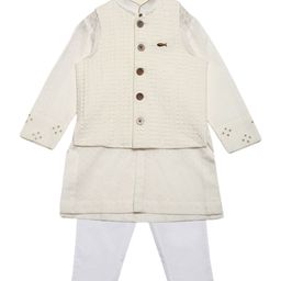 Tiber Taber Boys Ethnic Motifs Regular Pure Cotton Kurta with Pyjamas-26