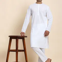 Enciger Round Neck Long Sleeves Pure Cotton Kurta with Pyjamas-picture-38