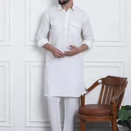 ROYAL KURTA Shirt Collar Pure Cotton Kurta With Pyjamas-image-96