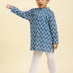 Stuffie Land Boys Printed Pure Cotton Kurta with Pyjamas-66