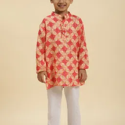 Stuffie Land Boys Printed Regular Pure Cotton Kurta with Pyjamas-11