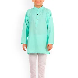 Superminis Boys Green Regular Pure Cotton Kurta with Pyjamas-image-92