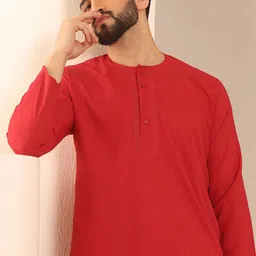 Armaan Ethnic Mandarin Collar Regular Thread Work Kurta with Pyjamas-35