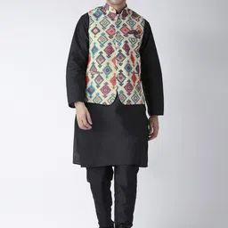 Hangup Men Linen Kurta With Pyjamas-picture-24