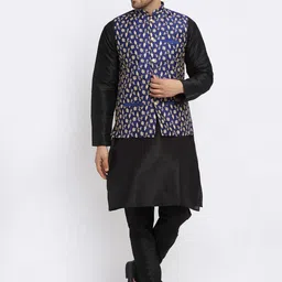 KRAFT INDIA Men Kurta and Churidar with Embroidered Nehru Jacket-image-63