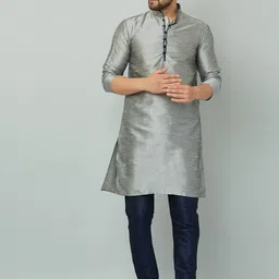 Kaifoo Men Pink Empire Kurta with Pyjamas-picture-4