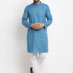 Armaan Ethnic Men Blue Kurta With Pyjama-image-23