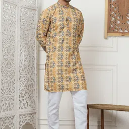 Anouk Men Ethnic Motifs Printed Regular Sequinned Kurta with Pyjamas-14
