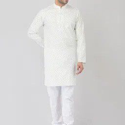 DEYANN Floral Printed Regular Pure Cotton Kurta with Pyjamas-picture-10