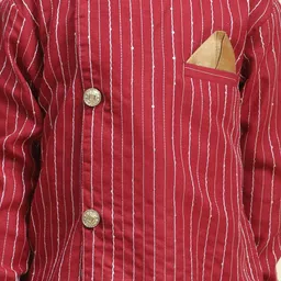 Pro-Ethic STYLE DEVELOPER Boys Striped Sequined Kurta With Pyjamas image 3