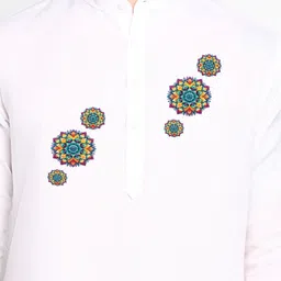 DEVOILER Ethnic Motifs Printed Mandarin Collar Regular Kurta with Pyjamas image 5