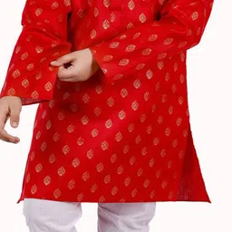 BAESD Boys Ethnic Motifs Printed Regular Kurta with Pyjamas image 3