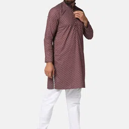 TAHVO Geometric Printed Regular Kurta With Pyjamas image 3