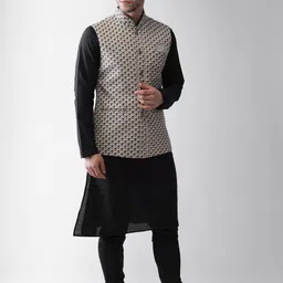KISAH Men Grey Regular Kurta with Pyjamas image 2