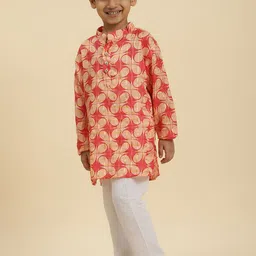 Stuffie Land Boys Printed Regular Pure Cotton Kurta with Pyjamas image 3
