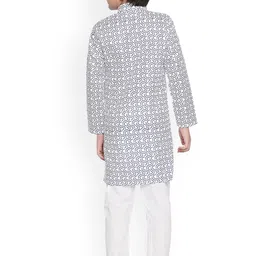 Jeetethnics Boys White Printed Regular Kurta with Pyjamas image 3