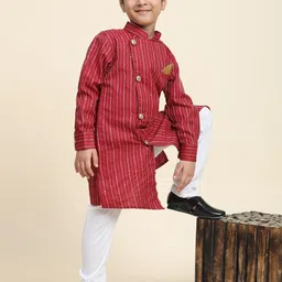 Pro-Ethic STYLE DEVELOPER Boys Striped Sequined Kurta With Pyjamas image 2