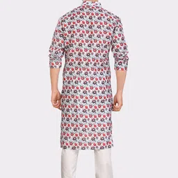 SHIWAM ETHNIX Indeevar Floral Printed Regular Kurta With Pyjamas image 5