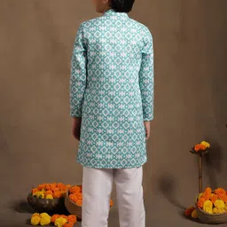 BAESD Boys Ethnic Motifs Printed Regular Kurta with Pyjamas image 5