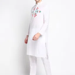 DEVOILER Ethnic Motifs Printed Mandarin Collar Regular Kurta with Pyjamas image 5