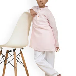 Funny Bones Clothings Boys Regular Linen Kurta with Pyjamas image 4