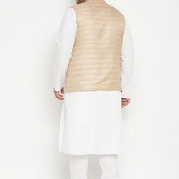 VASTRAMAY Men Plus Size Regular Kurta with Churidar and Nehru Jacket image 5