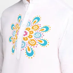 DEVOILER Ethnic Motifs Printed Mandarin Collar Regular Kurta with Pyjamas image 4
