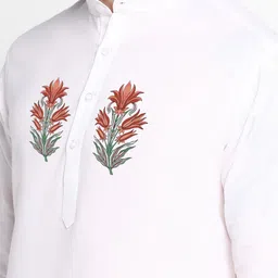 DEVOILER Men Ethnic Motifs Printed Kurta with Pyjamas image 3