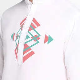 DEVOILER Ethnic Motifs Printed Mandarin Collar Regular Kurta with Pyjamas image 4