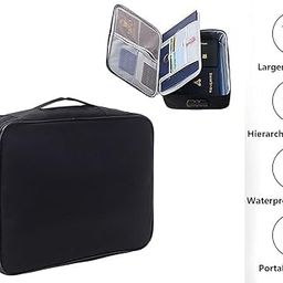 zenovista Document Bag with Lock,Fireproof 3-Layer File Storage Case with Water-Resistant Zipper,Document Safe Portable Travel Home Organizer Bag for Laptop,Files,Certificates[BLACK] image 3