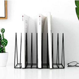 Iron Triangle Slot Magazine Stand - File Rack Desktop Book Organizer, Tabletop Table Book Stand For Office - Magazine Files Stand, File Organiser, Tiered Shelf, 25.4 X 20.3 X 15.2 Cm image 3