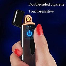 Drumstone [𝟏𝟐 𝐘𝐞𝐚𝐫 𝐖𝐚𝐫𝐫𝐚𝐧𝐭𝐲] Mini Slim Electronic Touch Sensor Metal Lighter - USB Rechargeable, Windproof Flameless Lighter with Cap for Smoking and Straight Touch Activation image 4