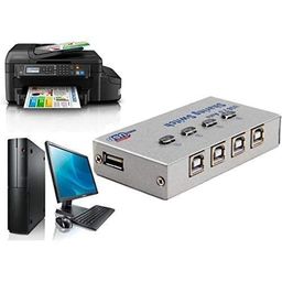 RuhZa 4 Ports USB 2.0 Auto Sharing Switch KVM HUB, USB 2.0 Auto Sharing Selectors Switch KVM 4 Port HUB for PC Scanner Printer, 4 PCs Share 1 USB Device. image 2