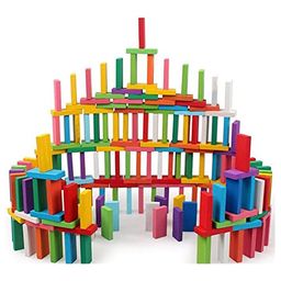 toy imagine Toy ImagineTM 120 pcs Colorful Wooden Domino Block Set for Kids Educational and Learning Activity Game Play | Helps in Skill Development and Color Recognition (12 Colors) image 1