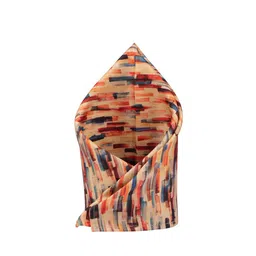 The Tie Hub Men Orange & Black Printed Cotton Pocket Squares-image-76