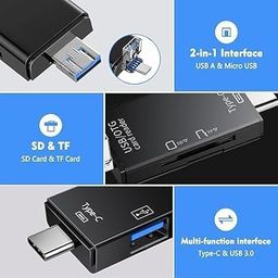 generic 6 in 1 with OTG, SD Card Reader, USB Type C, USB 3.0 and Micro USB, for Memory Card | Portable Card Reader Compatible with TF, SD, Micro SD, SDHC, SDXC, MMC, RS-MMC, Micro SDXC image 4