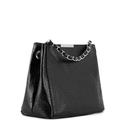 Toteteca Textured PU Small Structured Sling Bag With Chain Strap image 3