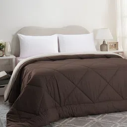 MASPAR Brown Geometric Cotton 150 GSM Double Bed Quilt-20