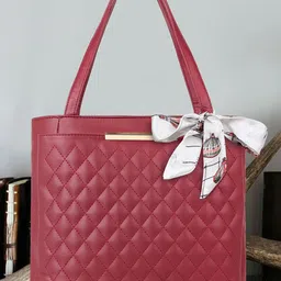 OsaiZ Textured Shopper Handheld Bag With Scarf-23