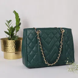 MINI WESST Women Textured Structured Shoulder Bag with Quilted-33