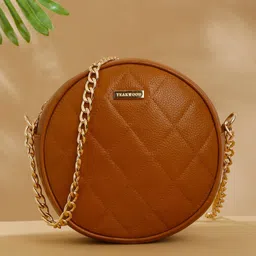 Teakwood Leathers Structured Checked Leather Sling Bag-16