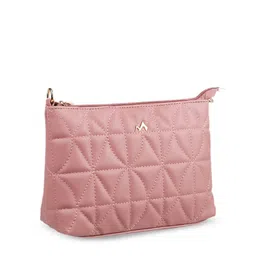 Metro Peach-Coloured Structured Sling Bag with Quilted image 3