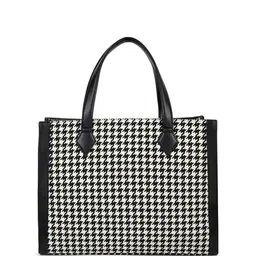 Berrylush Checked Structured Handheld Bag with Quilted image 3
