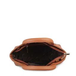 Metro Tan Textured Structured Handheld Bag with Quilted image 3
