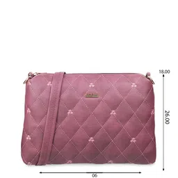 Mochi Purple Textured Structured Shoulder Bag with Quilted image 4