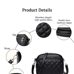 SYGA Textured Quilted Structured Sling Bag image 3