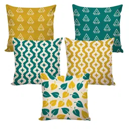 AEROHAVEN Multi Color Set Of 5 Geometric Printed Square Cushion Covers image 5