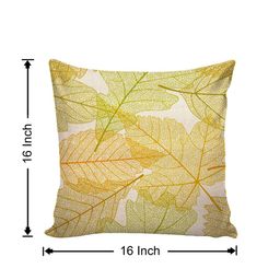 AEROHAVEN Beige & Yellow Set of 5 Quirky Printed Square Cushion Covers image 3