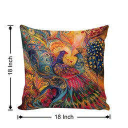 AEROHAVEN Multicoloured Set of 5 Digital Printed Ethnic Motifs Square Cushion Covers image 2